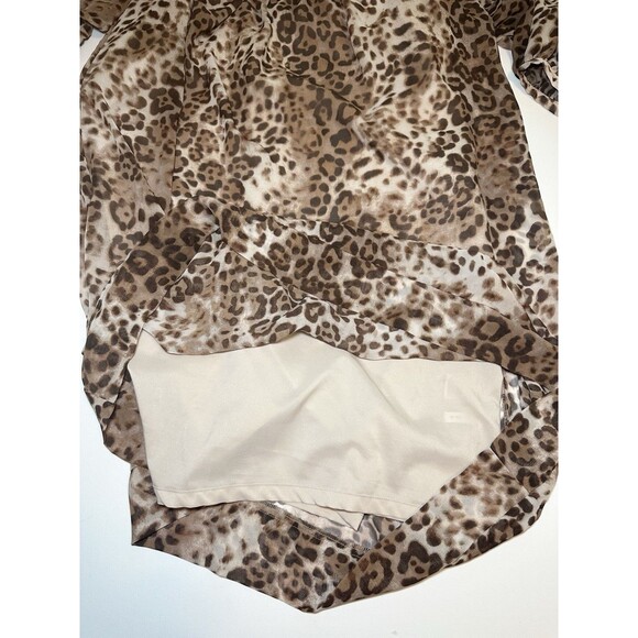 New York &‎ Company Eva Mendez Leopard Animal Print 3/4 Sleeve Dress MEDIUM - Picture 6 of 14